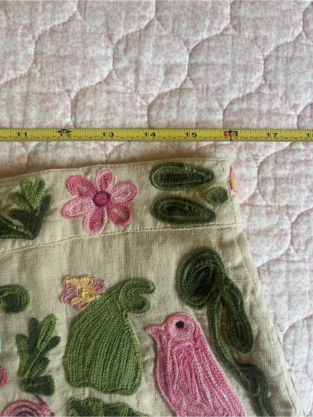 Calypso St. Barth Cream A-Line Skirt with Colorful Bird Embroidery - Picture 11 of 12